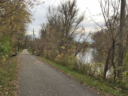 Wooded part of Bike Trail south of route 72 in Dundee