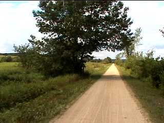 Open and sunny part of Elroy Sparta trail